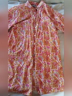 Paisley Mandarin Collar Cotton Tunic